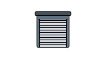 Animated warehouse door open, boxes stacked inside. Suitable for storage, moving, organization, or home improvement concepts in design projects video
