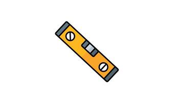 Animated level tool for measuring horizontal surfaces. Suitable for construction, carpentry, and DIY projects requiring precise leveling. Versatile and easy to use video
