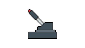 Car handbrake animation on gray base, a versatile industrial component for automotive, engineering presentations, mechanical concepts, or instruction manuals video