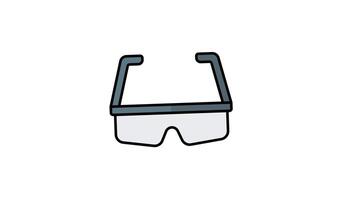 Animated safety glasses for eye protection ideal for construction workers, laboratory technicians, and DIY enthusiasts looking for protective eyewear video