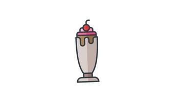 Animated chocolate milkshake topped with whipped cream and a cherry, perfect for menus, food blogs, and social media posts video