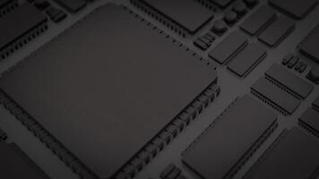 Black PCB Board for It to Technology concept 3d Rendering. photo