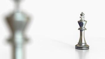 King chess silver on white Background for Business concept 3d Rendering. photo