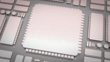 The White PCB Board for It to Technology concept 3d Rendering. photo