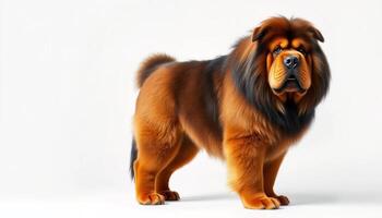 Red Chow Chow Dog Portrait Against White Background photo