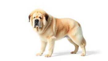 Large Tan Mastiff Dog Studio Portrait on White Background photo