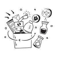 Zero Waste Business Model concept as Companies adopt a zero waste business model to eliminate all forms of waste and promote recycling and reusing in Photo Stock Concept vector