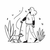 Woman with visual impairment and guide dog walking in the park concept as A woman with visual impairment walking in the park with her guide dog illustrating the strong bond and ind Clear vector