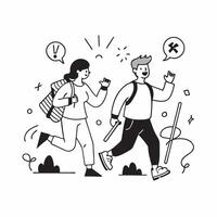 Woman with multiple sclerosis enjoying a hike with her partner concept as A woman with multiple sclerosis joyfully hiking with her partner emphasizing inclusion adventure and share Clear vector