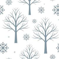 Winter whites seamless pattern with snowflakes frosted trees and soft snow for a serene peaceful winter design concept as Serene winter whites pattern with snowflakes frosted trees Clear Set 5 vector