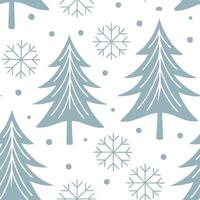 Winter whites seamless pattern with snowflakes frosted trees and soft snow for a serene peaceful winter design concept as Serene winter whites pattern with snowflakes frosted trees Clear Set 4 vector