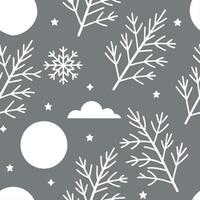 Winter whites seamless pattern with frost covered leaves snowflakes and icy textures for a delicate cold season feel concept as Delicate winter whites pattern with frost covered le Clear Set 2 vector