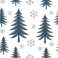 Winter trees seamless pattern with tall pine trees and light snow for a serene winter forest scene concept as Serene winter trees pattern with pine trees and light snow ideal for a Clear Set 2 vector