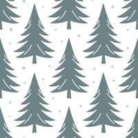 Winter trees seamless pattern with tall pine trees and light snow for a serene winter forest scene concept as Serene winter trees pattern with pine trees and light snow ideal for a Clear Set 3 vector