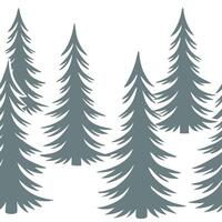 Winter trees seamless pattern with snowy pine trees forest background and soft snowflakes for a quiet winter forest concept as Quiet winter forest pattern with snowy pine trees sof Clear vector