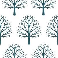 Winter trees seamless pattern with snow covered branches and icy textures for a peaceful cold season design concept as Serene winter trees pattern with snow covered branches and fr Clear Set 2 vector