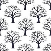 Winter trees seamless pattern with twisted branches and heavy snow for a dramatic cold weather effect concept as Dramatic winter trees pattern with twisted branches and heavy snow Clear vector