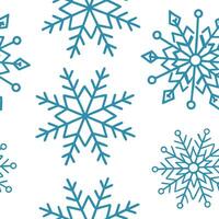 Winter snowflake seamless tile pattern with intricate designs and icy blue tones for serene home decor concept as Intricate snowflake designs and icy blue tones arranged seamlessly Clear vector