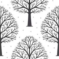 Winter trees seamless pattern with towering oak trees and light snow for a majestic winter woodland design concept as Majestic winter trees pattern with towering oak trees and ligh Clear vector