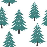 Winter trees seamless pattern with evergreen trees snowy branches and icy textures for a festive winter design concept as Festive winter trees pattern with evergreen trees snowy br Clear vector