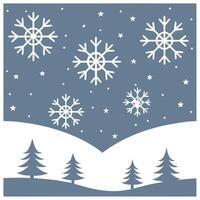 Winter nights seamless pattern with soft snowflakes frosty landscapes and star filled skies for a serene night design concept as Serene winter night pattern with soft snowflakes fr Clear vector
