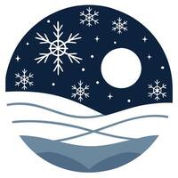 Winter nights seamless pattern with moonlit snow starry skies and icy textures for a cool magical winter night design concept as Cool winter night pattern with moonlit snow starry Clear Set 2 vector