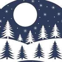 Winter nights seamless pattern with glittering ice crystals soft moonlight and snowy trees for a cold tranquil winter night concept as Tranquil winter night pattern with glittering Clear vector