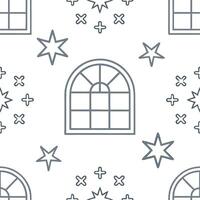 Winter nights seamless pattern with frosty trees soft snowflakes and quiet night skies for a calm reflective atmosphere concept as Calm winter night pattern with frosty trees soft Clear Set 3 vector