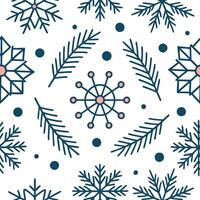 Winter holidays seamless tile pattern with snowflakes and holiday symbols for festive decor concept as Snowflakes and various holiday symbols arranged seamlessly to create festive Clear vector