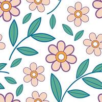 Whimsical summer flowers seamless pattern with playful shapes and bright colors for fun imaginative summer designs concept as Playful summer flower pattern with whimsical shapes an Clear vector