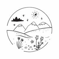 Wildflower Explosion in the Alps concept as A breathtaking view of Alpine meadows bursting with colorful wildflowers against a clear blue sky in Photo Stock Concept Clear vector