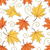 Whimsical autumn leaves seamless pattern with swirling leaf shapes and soft gradients for a dreamy fall effect concept as Dreamy autumn leaves pattern with swirling shapes and soft Clear vector