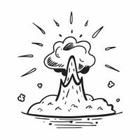 Volcano with Lightning concept as Dramatic scene of lightning striking near a volcano during an eruption adding intensity to the explosive event in Photo Stock Concept Clear Set 2 vector