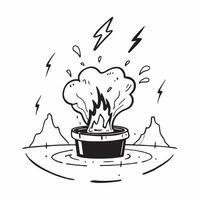 Volcanic Hot Springs Adventure concept as Explore the dynamic and powerful volcanic hot springs where earths energy is palpable and the waters are invigorating in Photo Stock Conc Clear Set 2 vector
