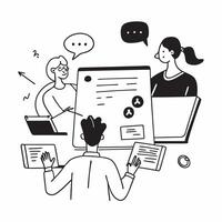 Virtual Language Class concept as A language instructor hosts a virtual class focusing on conversation practice and cultural immersion in Photo Stock Concept vector