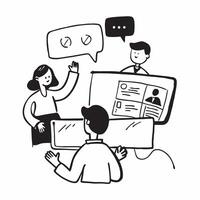 Virtual Soft Skills Training concept as Trainers conduct soft skills training sessions online enhancing communication and teamwork abilities in Photo Stock Concept vector