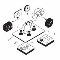 Virtual Health Forums concept as Healthcare professionals participate in virtual health forums to discuss advancements and challenges in digital health in Photo Stock Concept vector