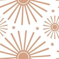 Vintage spring sunshine seamless pattern with muted colors and soft sunburst for retro style spring decor concept as Retro spring sunshine pattern with muted sunburst and soft ligh Clear vector