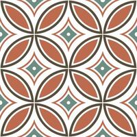 Vintage tile seamless pattern featuring geometric shapes and bold colors inspired by 80s retro design concept as Retro inspired geometric tile pattern with bold colors perfect for Clear vector