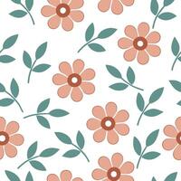Vintage inspired summer flowers seamless pattern with faded floral prints and soft muted colors for a nostalgic feel concept as Nostalgic summer flower pattern with vintage floral Clear vector