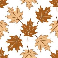 Vintage autumn leaves seamless pattern with faded tones and soft textures for a retro inspired design concept as Retro autumn leaves pattern with faded tones and soft textures perf Clear vector