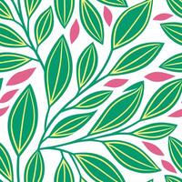 Vibrant spring leaves seamless pattern with bold shapes and bright shades for energetic spring designs concept as Energetic seamless spring leaves pattern featuring bold shapes and Clear vector