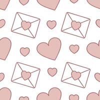 Valentine hearts and love letters seamless tile pattern with romantic scripts and pastel hues for elegant decor concept as Romantic script love letters and pastel hearts arranged s Clear Set 4 vector
