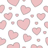 Valentine hearts and love quotes seamless tile pattern with elegant scripts and romantic hues for sentimental decor concept as Elegant script love quotes and romantic hearts arrang Clear vector