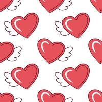 Valentine hearts and cupids seamless tile pattern with playful elements and bright pink tones for cheerful decor concept as Playful hearts and cupids with bright pink tones arrange Clear Set 5 vector