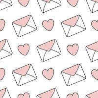 Valentine hearts and love letters seamless tile pattern with romantic scripts and pastel hues for elegant decor concept as Romantic script love letters and pastel hearts arranged s Clear vector