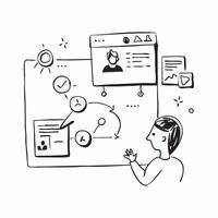User Persona Development concept as Teams create detailed user personas to guide the design and development of customer focused products and services in Photo Stock Concept Clear vector