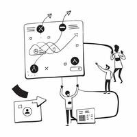 User Journey Mapping concept as Designers mapping out the user journey to enhance customer interactions and streamline experiences in Photo Stock Concept Clear Set 2 vector