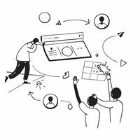 User Journey Mapping concept as Designers mapping out the user journey to enhance customer interactions and streamline experiences in Photo Stock Concept Clear vector