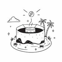 Tropical Paradise Hot Springs concept as Lush greenery surrounds a hidden hot spring in a tropical paradise ideal for a secluded soak in Photo Stock Concept Clear vector